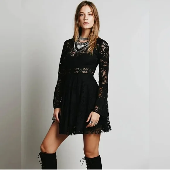 Free People | Dresses | Free People Lace Lovers Folk Dress | Poshmark